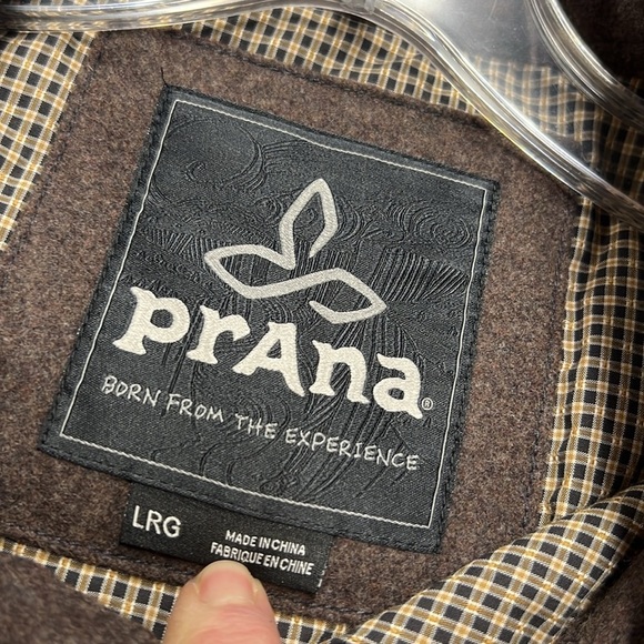 Men's Prana Wooley Shirt Jacket Size Large in Chocolate - Picture 10 of 12